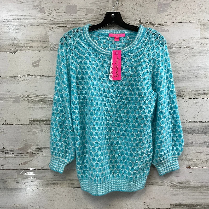 Sweater By Lilly Pulitzer In Blue & White, Size: L