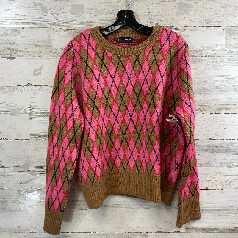 Sweater By Mng In Brown & Pink, Size: 1x