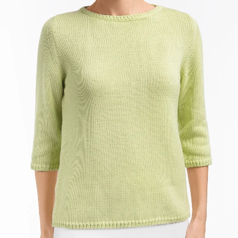 3/4 Sleeve Pullover in Key Lime