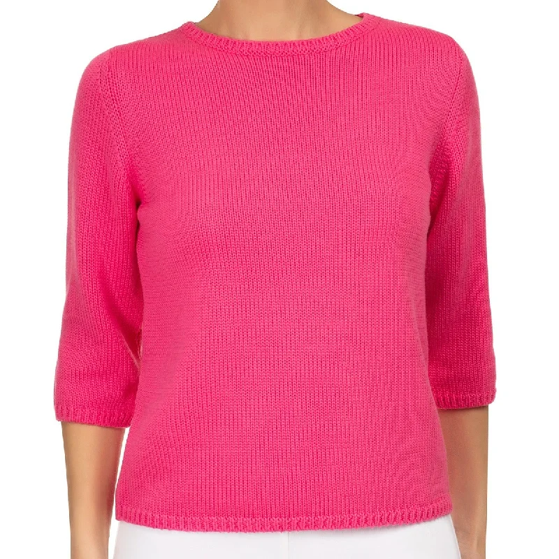 3/4 Sleeve Pullover in Passion Pink