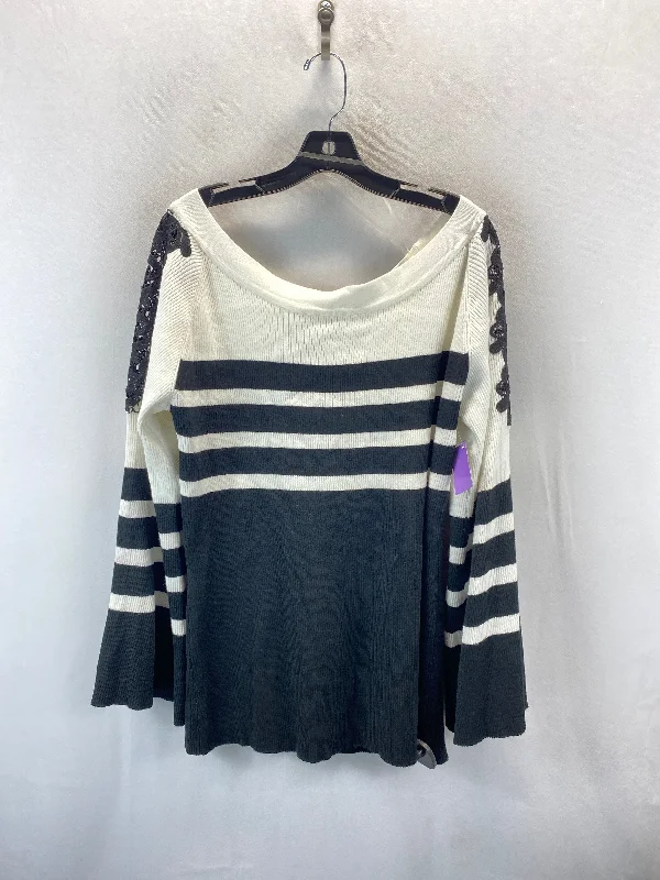 Sweater By Ashley Stewart In Black & White, Size: 2x