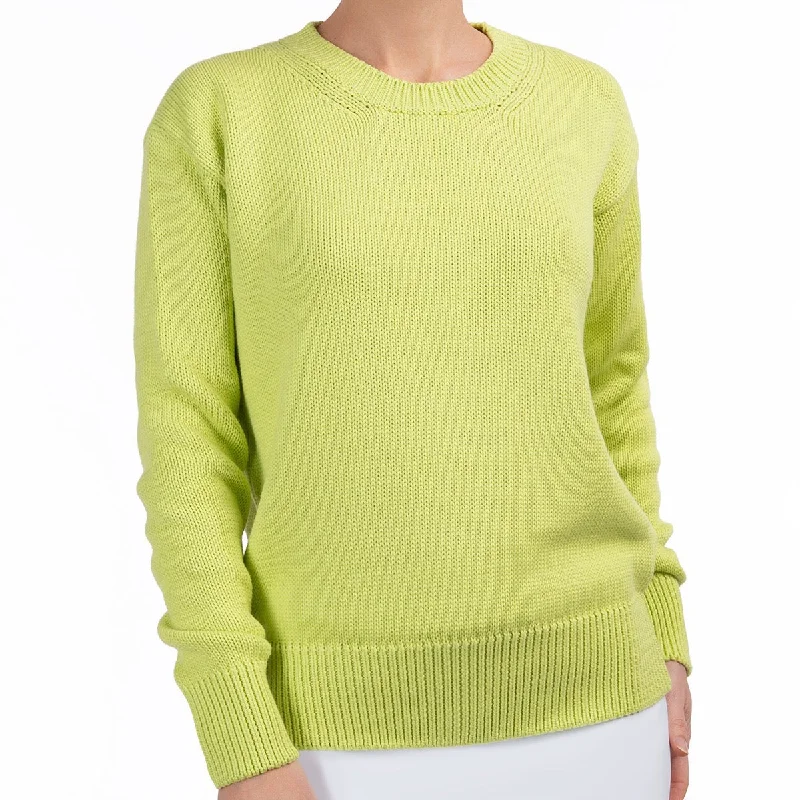 Oversized Round Neck Pullover in Lime