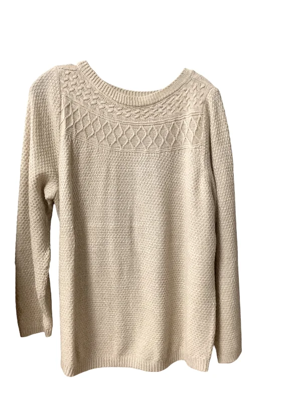 Sweater By Croft And Barrow In Beige, Size: 18