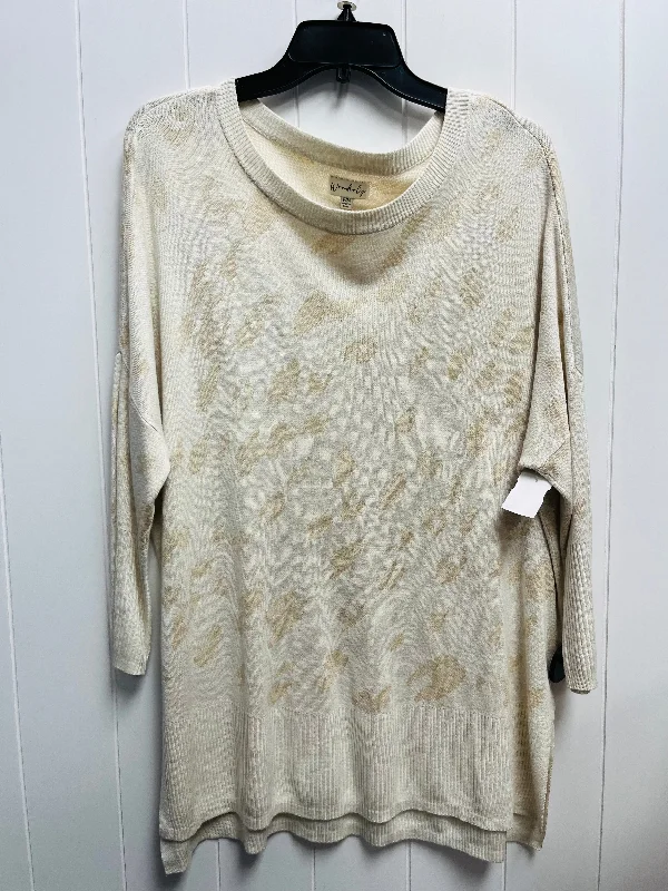 Sweater By Wonderly In Tan, Size: M