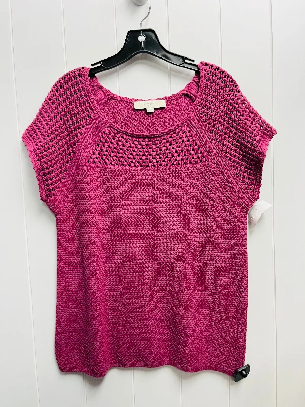 Sweater Short Sleeve By Loft In Purple, Size: M