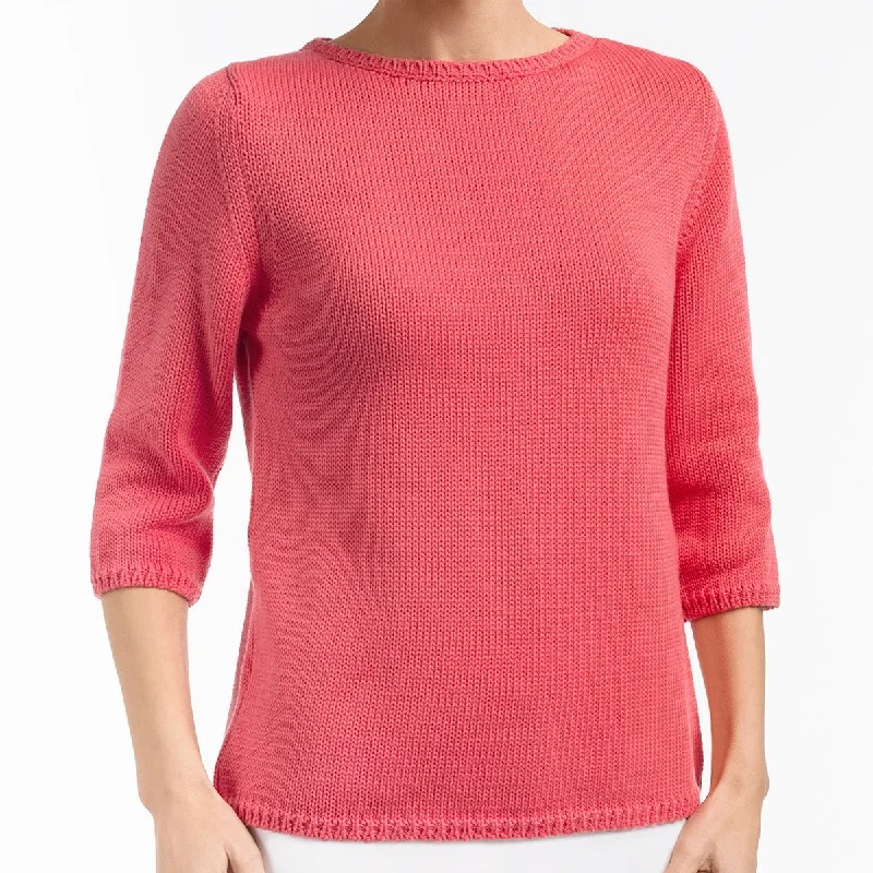 3/4 Sleeve Pullover in Sea Coral