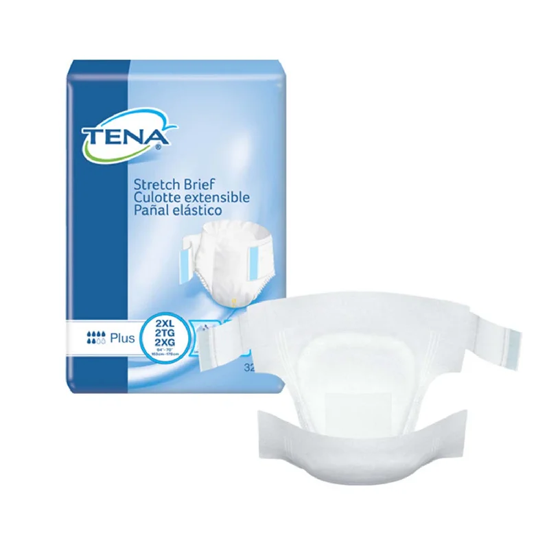 TENA Stretch Plus Incontinence Brief 64"- 70", Moderate Absorbency, Unisex, 2X-Large