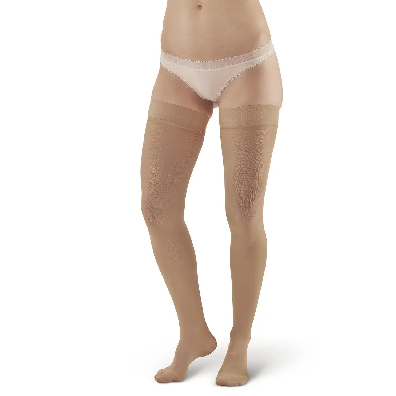 AW 263 Microfiber Opaque Thigh Highs w/Dot Band 20-30 mmHg