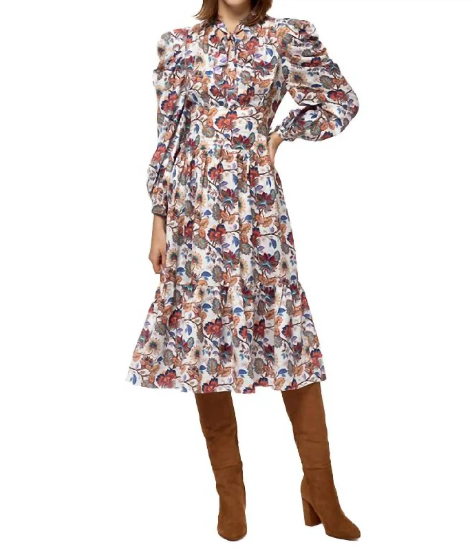 Obi Tie Front Midi Dress In Paisley