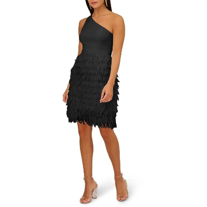 Womens Chiffon Feather Cocktail And Party Dress