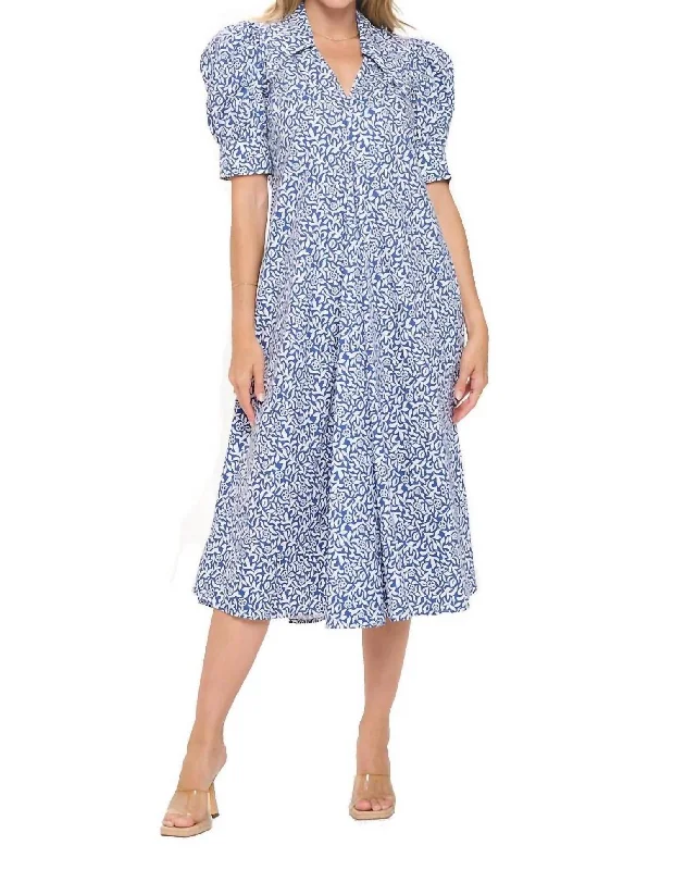 Bryan Midi Dress In Blue