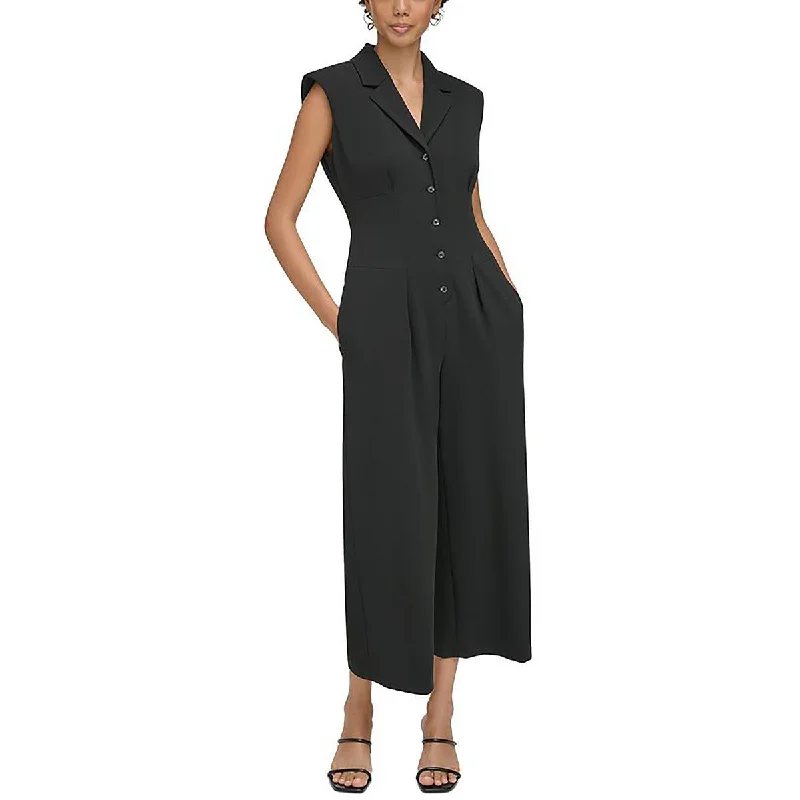 Calvin Klein Womens Button Front One Piece Jumpsuit