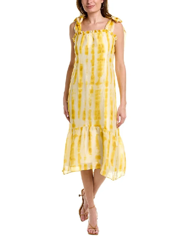 Marie Oliver Maya Linen & Silk-Blend Maxi Dress