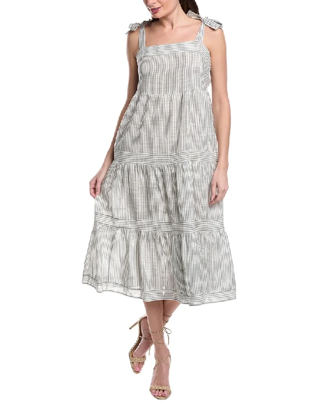 Tommy Bahama Shoreline Stripe Square Neck Maxi Dress