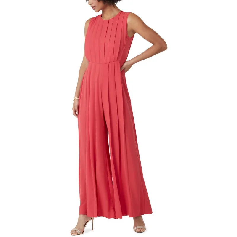 BCBGMAXAZRIA Womens Pleated Flowy Jumpsuit