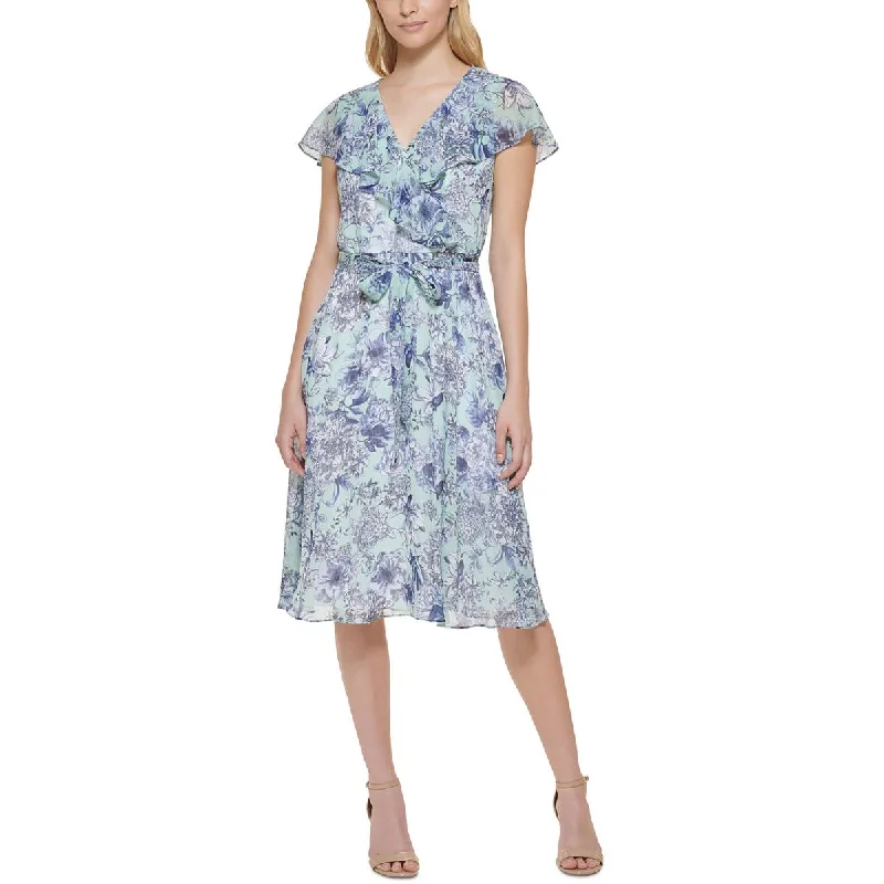 Womens Wedding Guest Midi Shift Dress