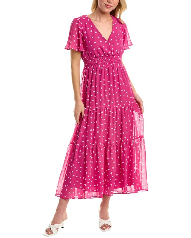 MAISON TARA Polka Dot Maxi Dress