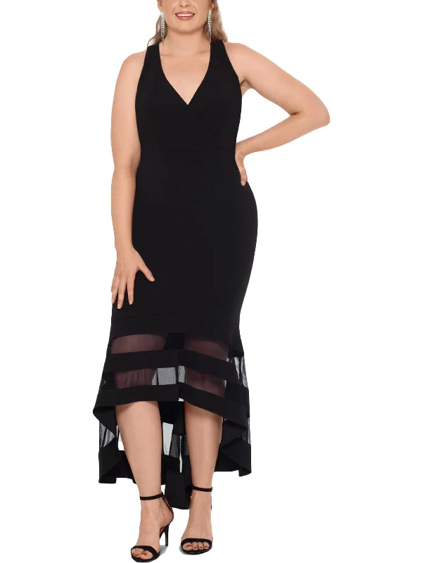 Plus Womens Hi Low Long Maxi Dress