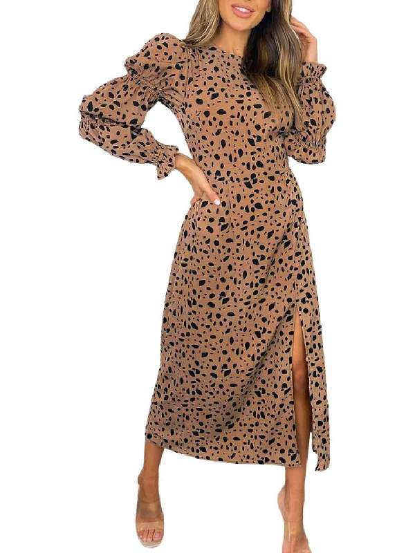 Womens Animal Print Long Maxi Dress