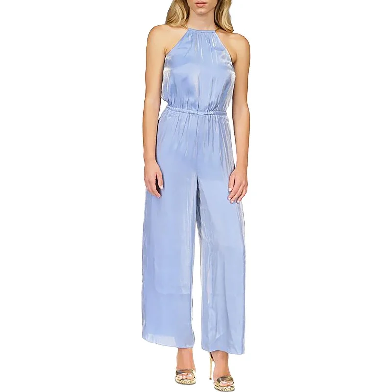 MICHAEL Michael Kors Womens Halter Pleated Jumpsuit