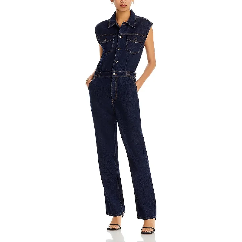 Pistola Womens Denim Sleeveless Jumpsuit