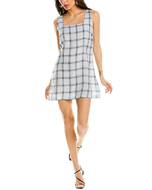 Lisa Marie Fernandez Charlotte Windowpane Sleeveless Mini Dress