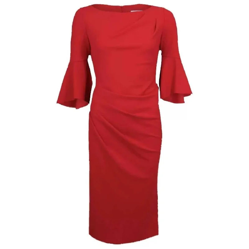 Midi Dress In Lipstick Red