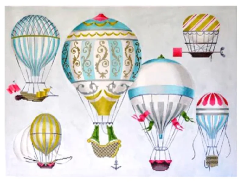 KB1269 Hot Air Balloons - Multi Blue