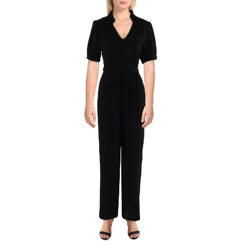 Nanette Nanette Lepore Womens V-Neck Straight Leg Jumpsuit