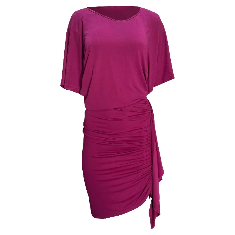 Michael Kors Ruched Mini Dress in Pink Cotton