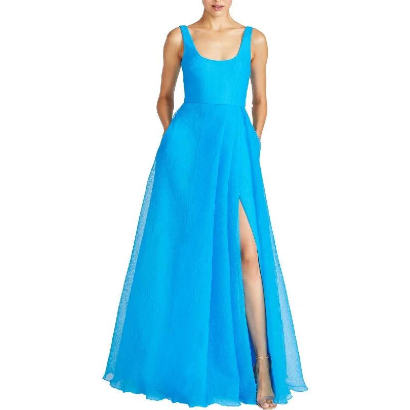 Womens Split Hem Full Length Evening Dress