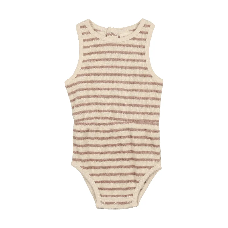 Analogie Terry Romper - Tan Stripe