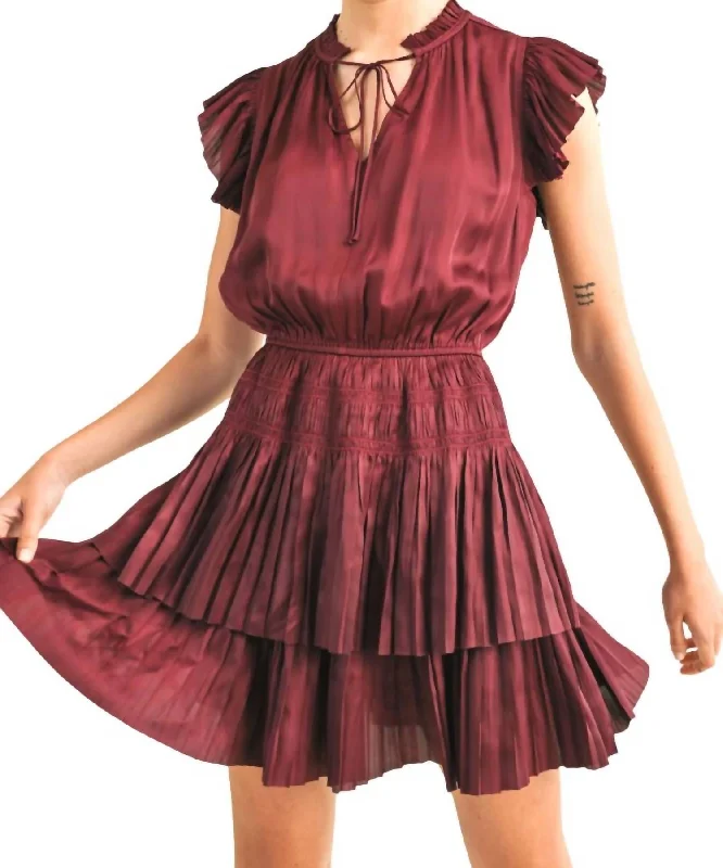 Gabrielle Mini Dress In Wine