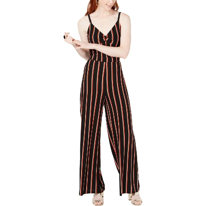 Bar III Womens Striped Twist Front Jumpsuit