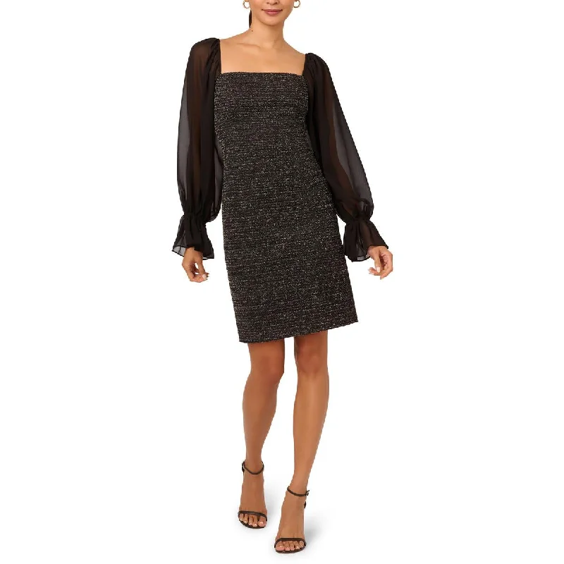 Womens Metallic Boucle Cocktail And Party Dress