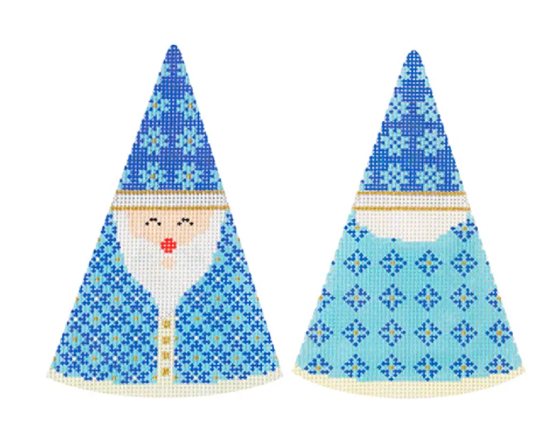 KB1605 Santa Cone - Blue Snowflakes Hat