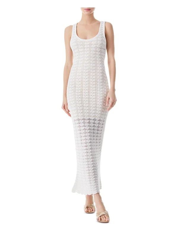 Veronique Womens Crochet Sleeveless Maxi Dress