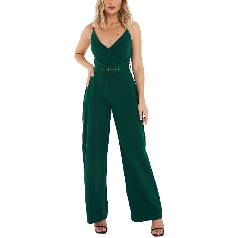 Quiz Womens Juniors Surplice Gathered Jumpsuit