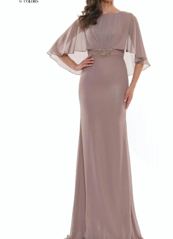 Evening Gown in Taupe