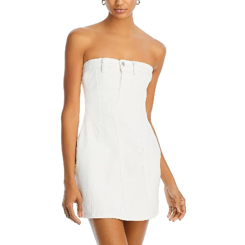 Womens Above Knee Strapless Mini Dress