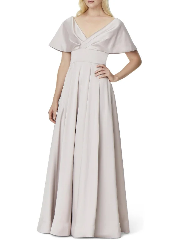 Plus Womens Portrait Collar Maxi Evening Dress