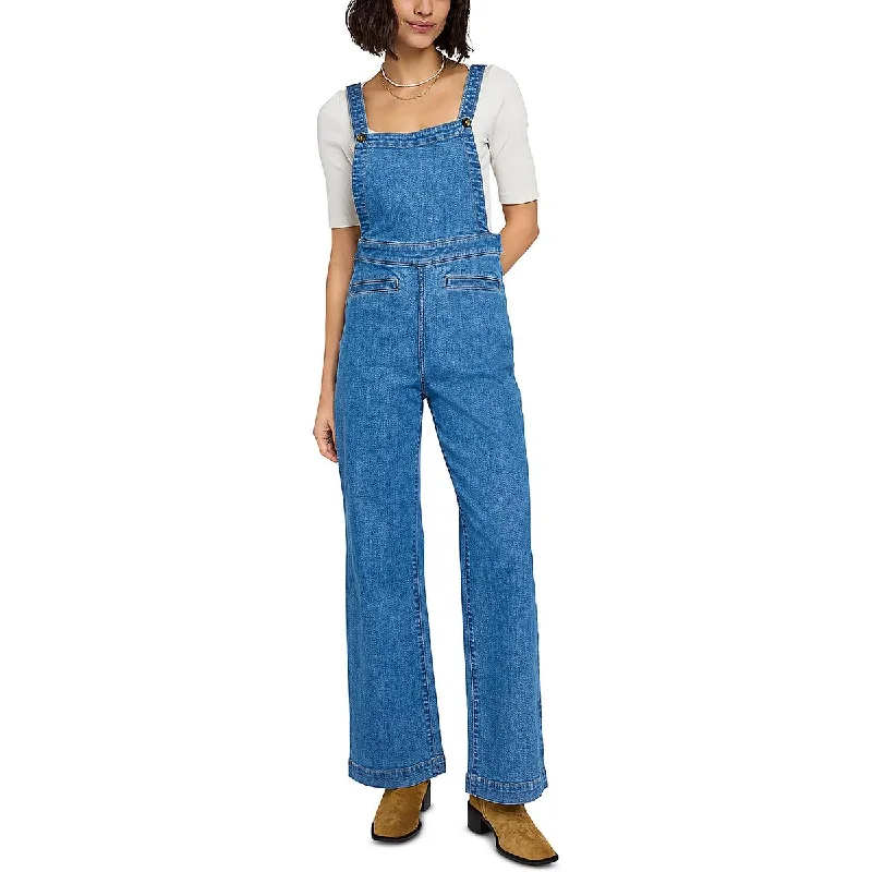 Faherty Womens Denim Overall Jumpsuit