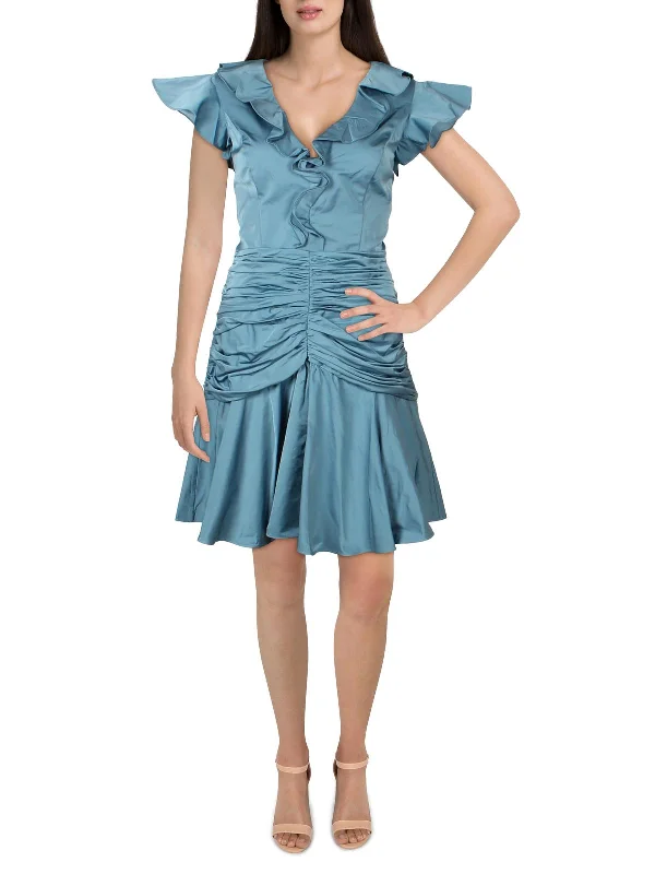 Dante Womens Pleated Short Cocktail and Party Dress