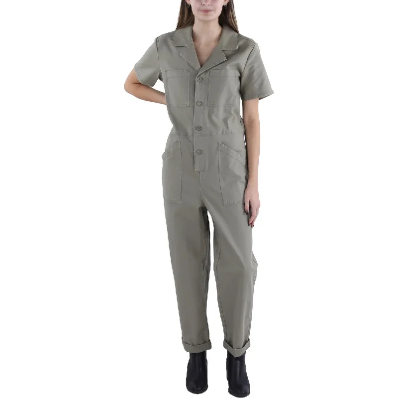 Z Supply Womens Stevie Cuffed Pockets Jumpsuit