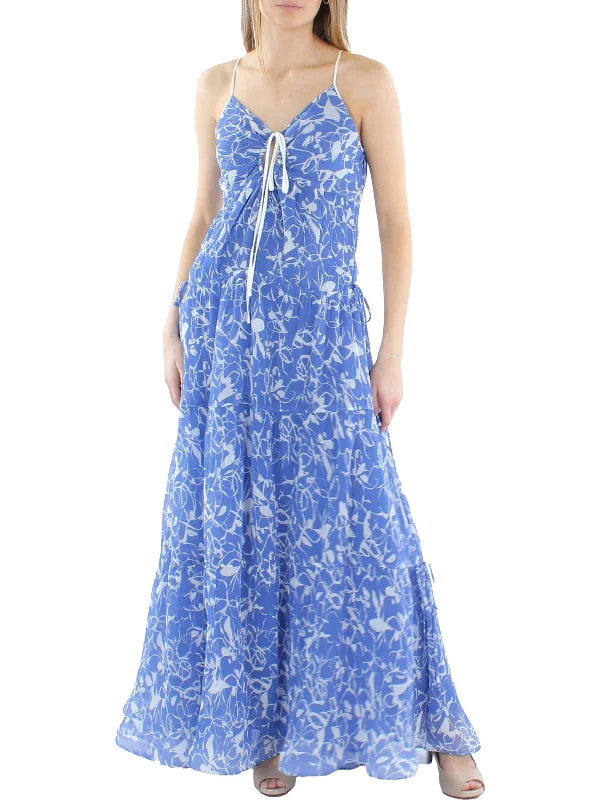 Cosima Womens Floral Trapeze Maxi Dress