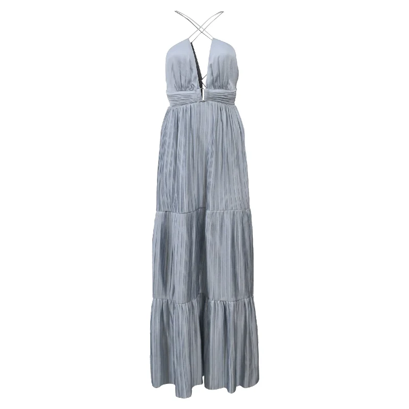 Ba&sh Wasta Long Strappy Dress in Light Blue Polyester