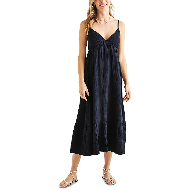 Womens V-Neck Tiered Maxi Dress