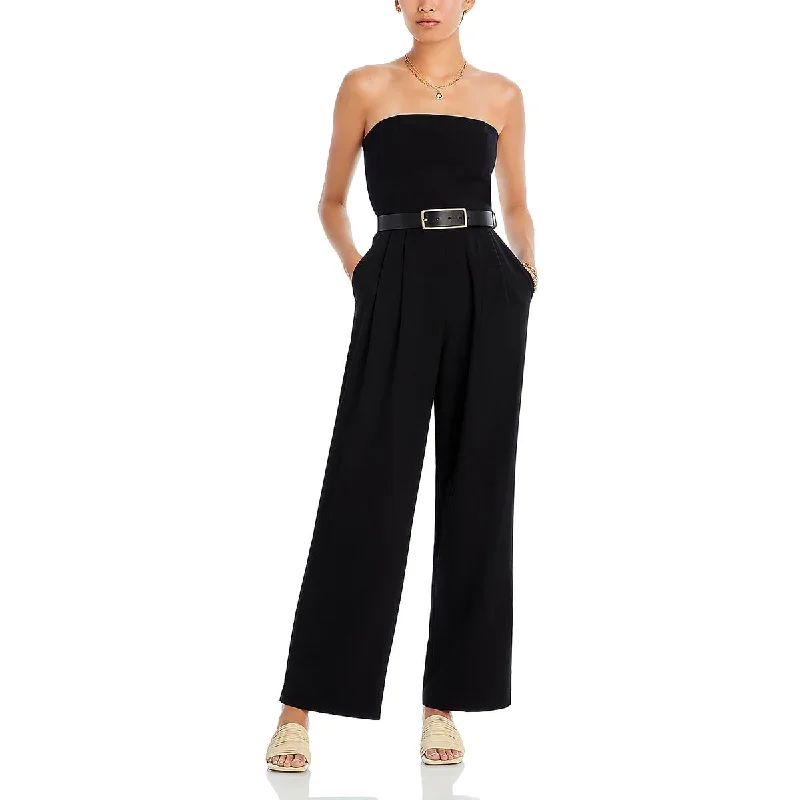 WAYF Womens Lexie Strapless Wide Leg Jumpsuit