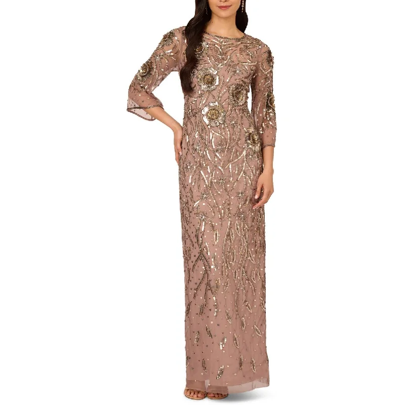 Womens Long Beaded Evening Dress