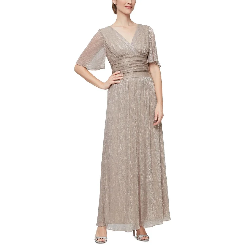 Womens Full Length etallic Maxi Dress